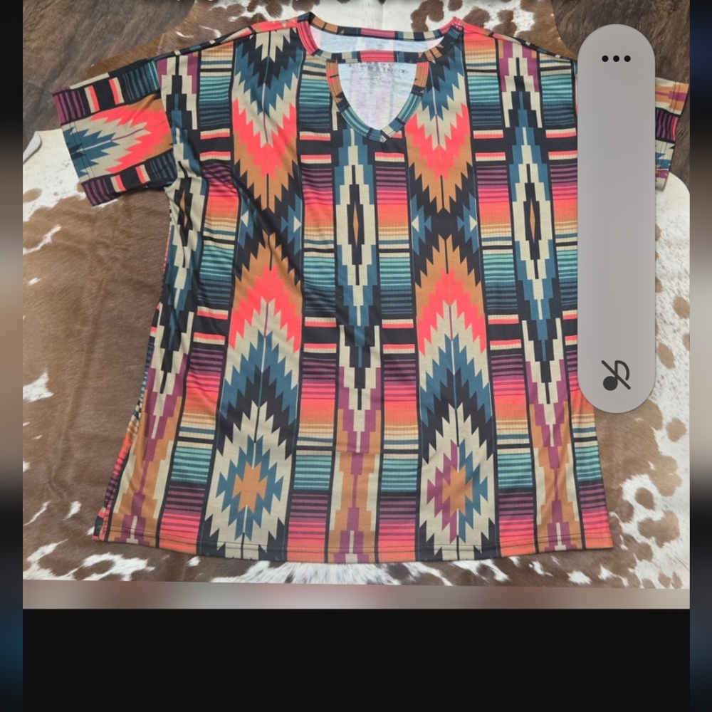 Crazy Train Multicolor Geometric Top